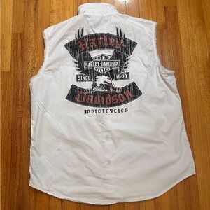 Harley Davidson Vintage Men’s Sleeveless Biker Shirt Size X Large( D4)